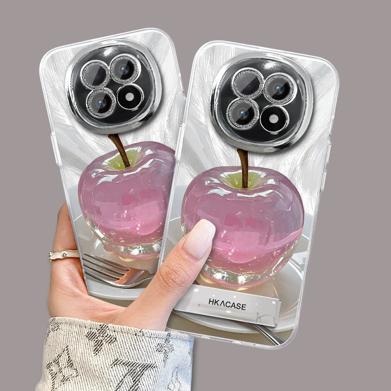 适用于oppoa5pro精孔羽纱晶莹粉苹果网红创意支架全包手机壳女款