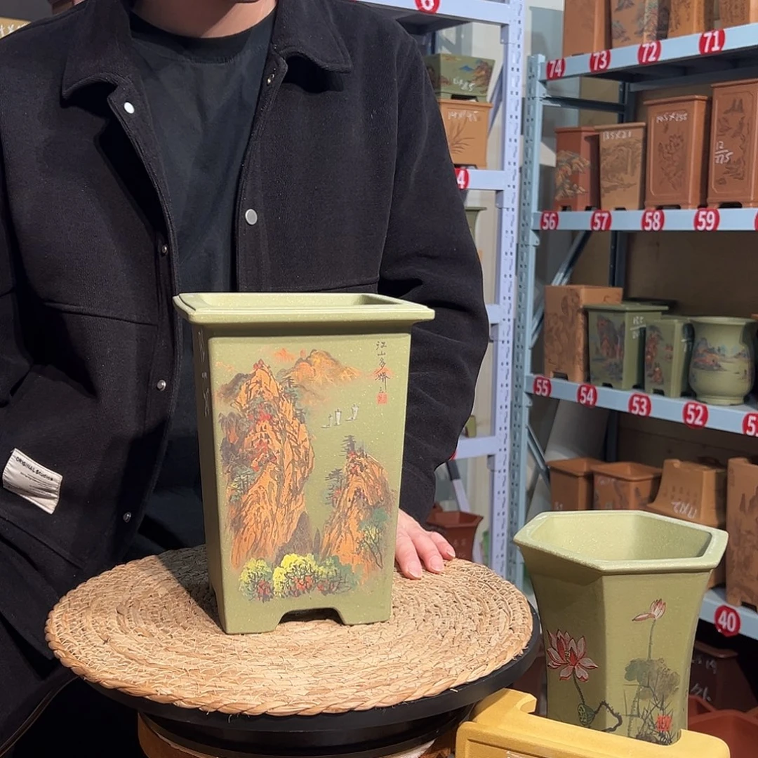 亮***晶天心紫砂手工花盆