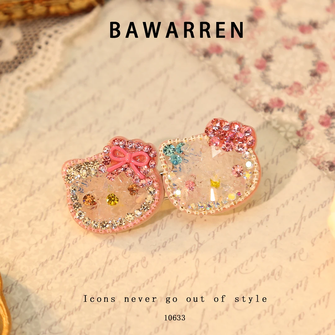 Bawarren10633-粉猫刘海侧边夹饰品发卡时尚可爱