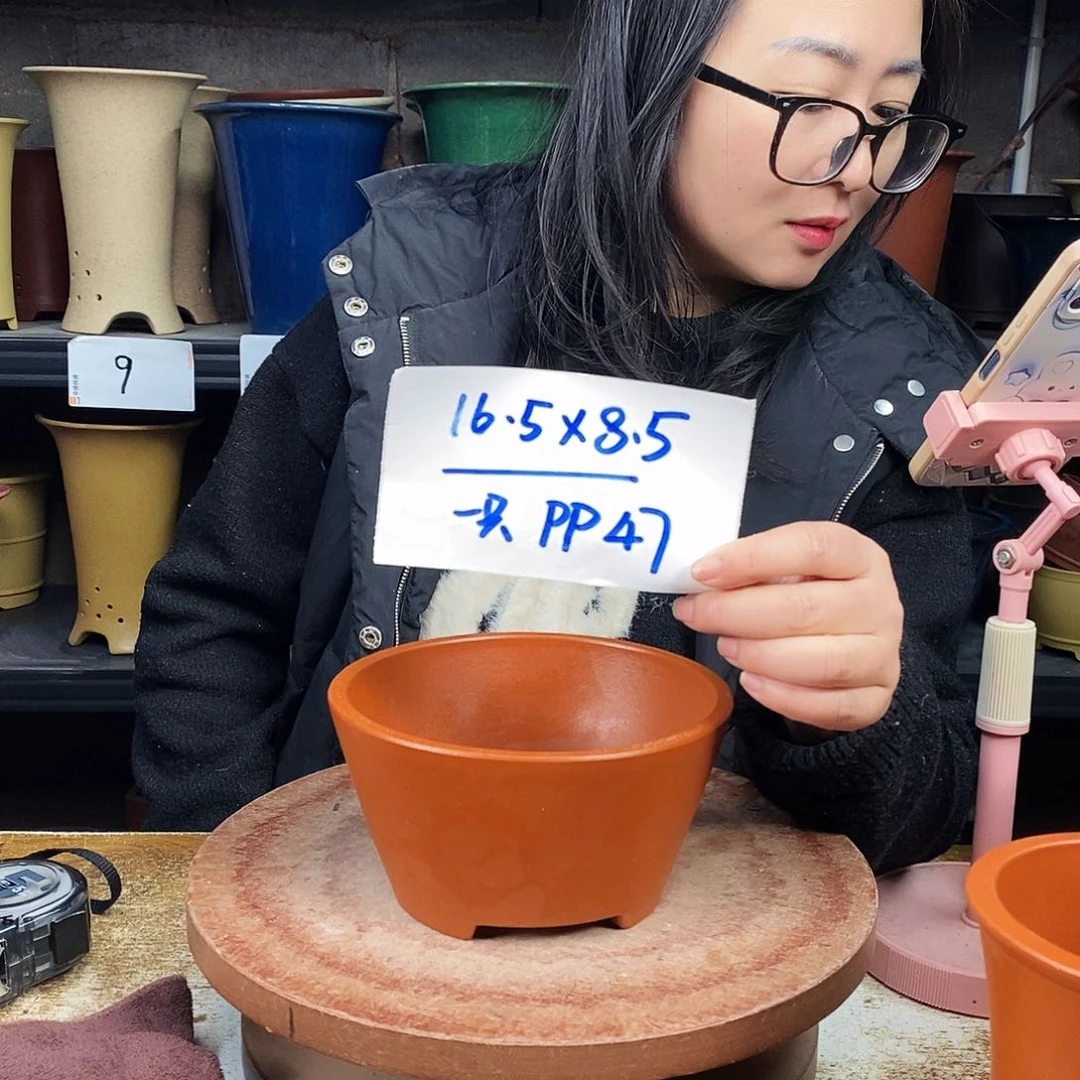 紫砂一只花盆货号PP47