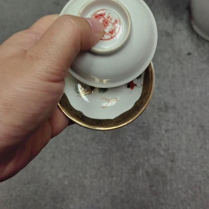 陶瓷景德镇小碟子一对有瑕