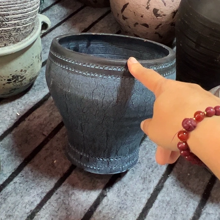 粗陶盆有孔高19口19