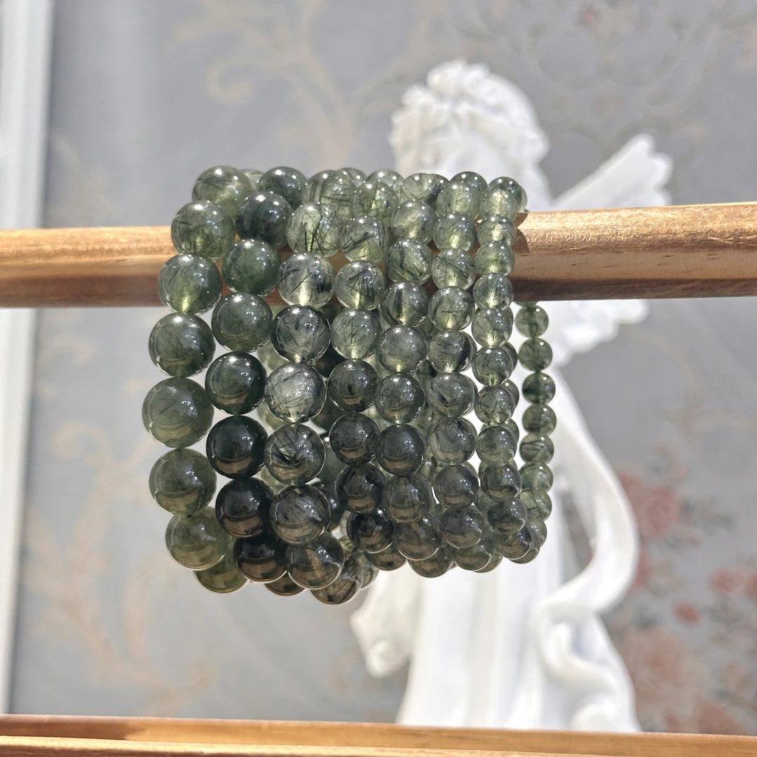 天然绿兔毛发晶手串 多样性发其一 F140