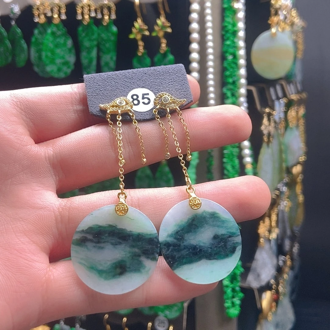 翡翠未镶嵌耳饰翡翠