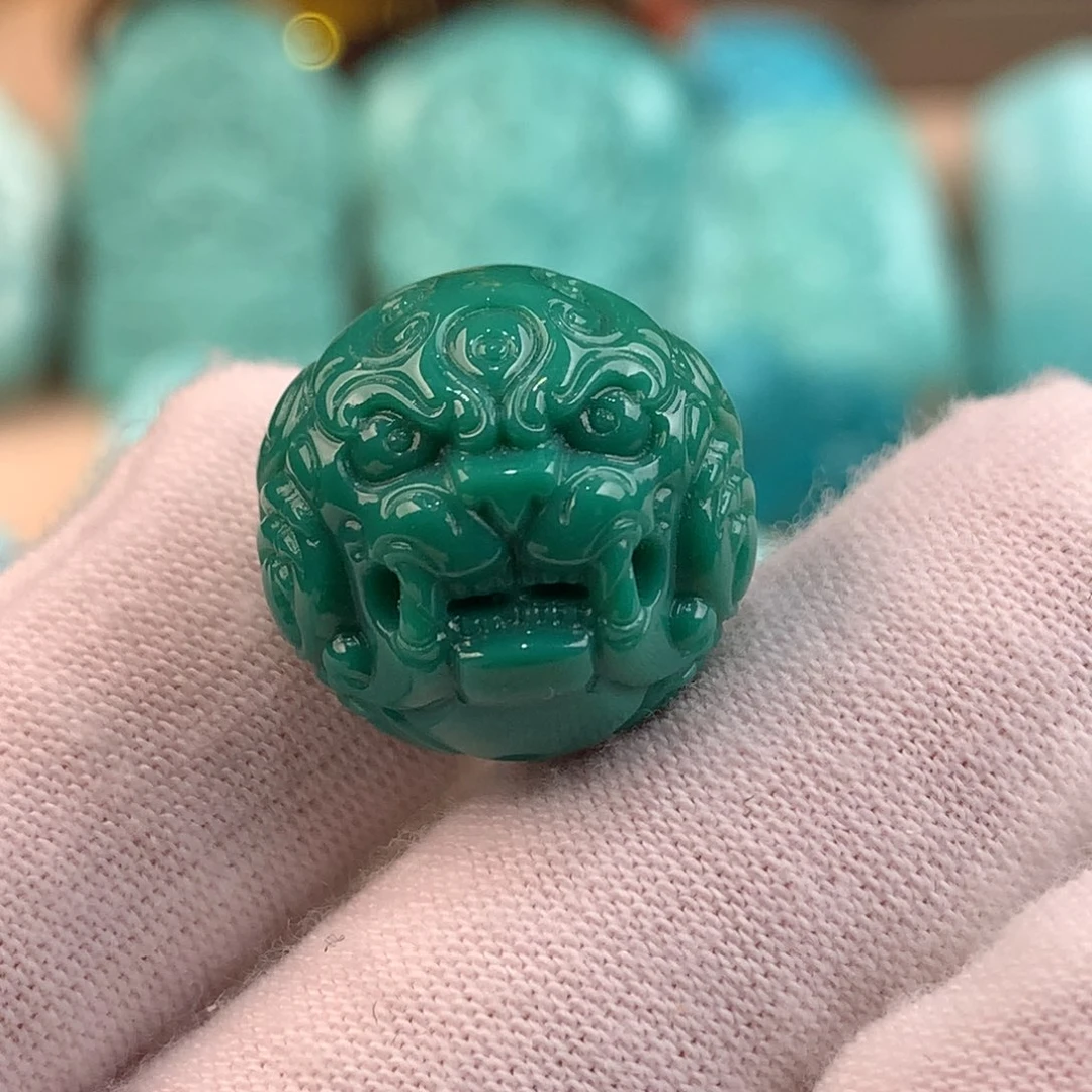 绿松石未镶嵌兽珠卡16.5