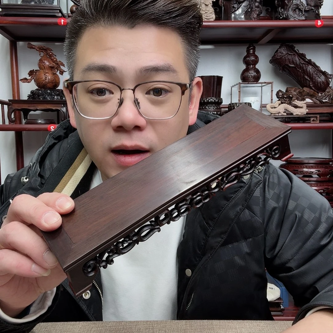 大红酸枝工艺品底座