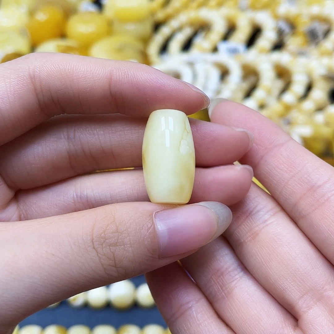裸石蜜蜡未镶嵌沁色长桶珠13✖️22.5mm