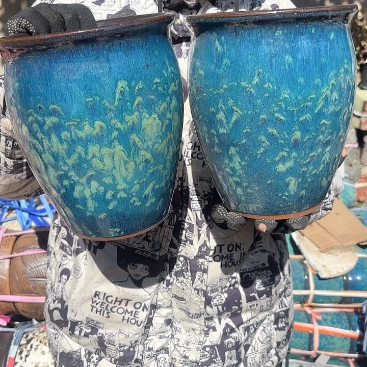 红陶雪花两个口径18高度22