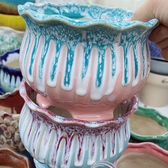 多肉绿植陶瓷花盆9.9包邮