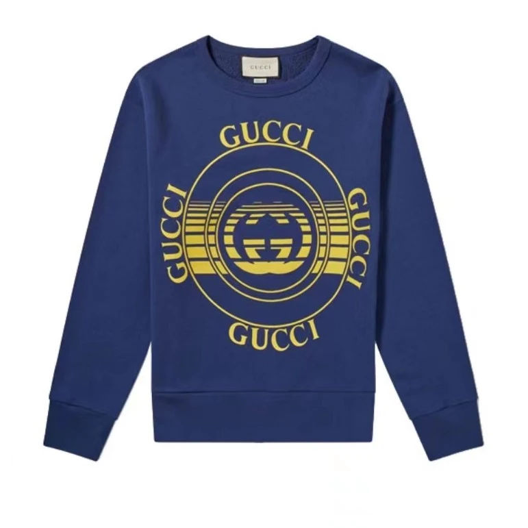 全新未使用 GUCCI/古驰 GUCCI 宽松休闲纯色印花卫衣蓝色/xs