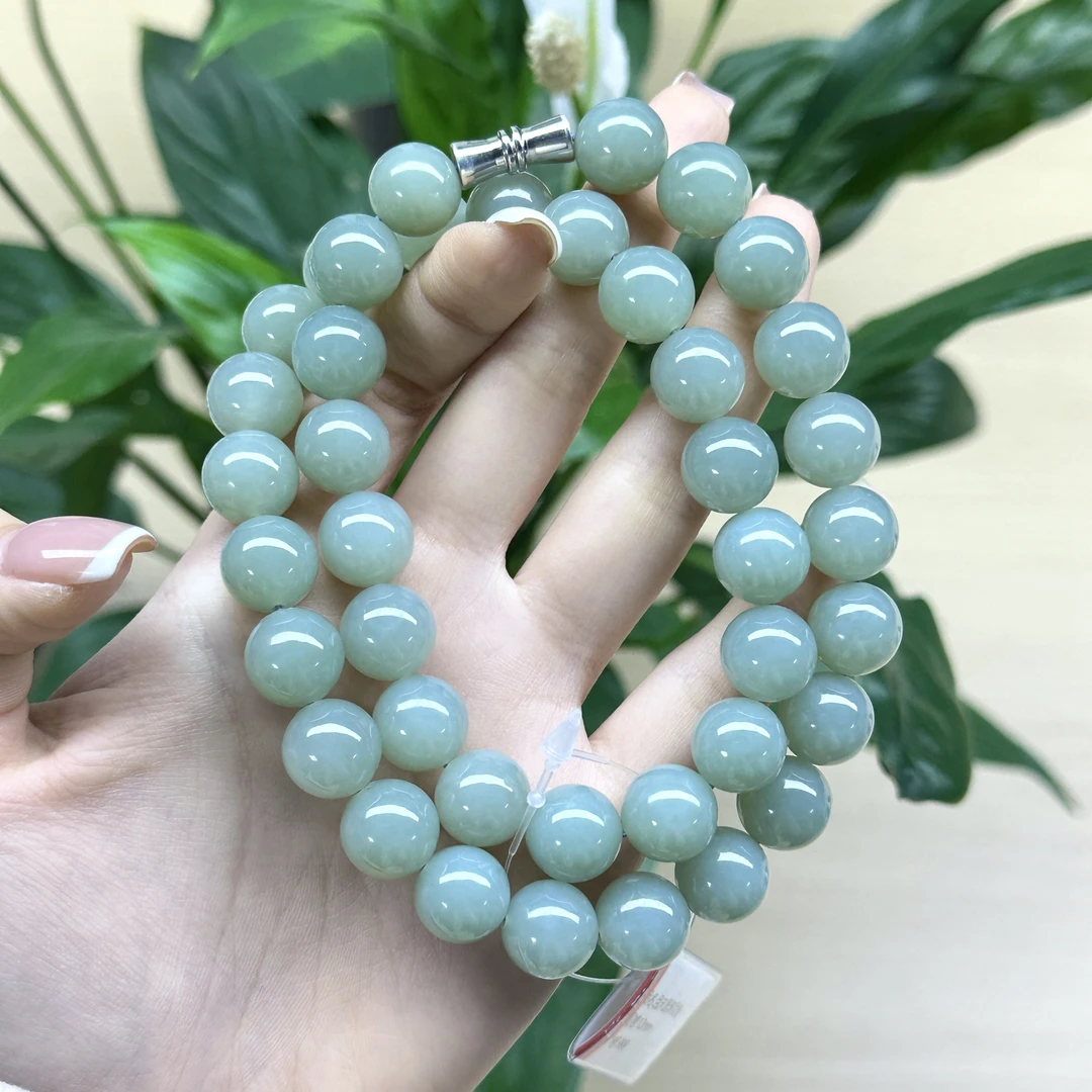 12mm且末蓝圆珠项链