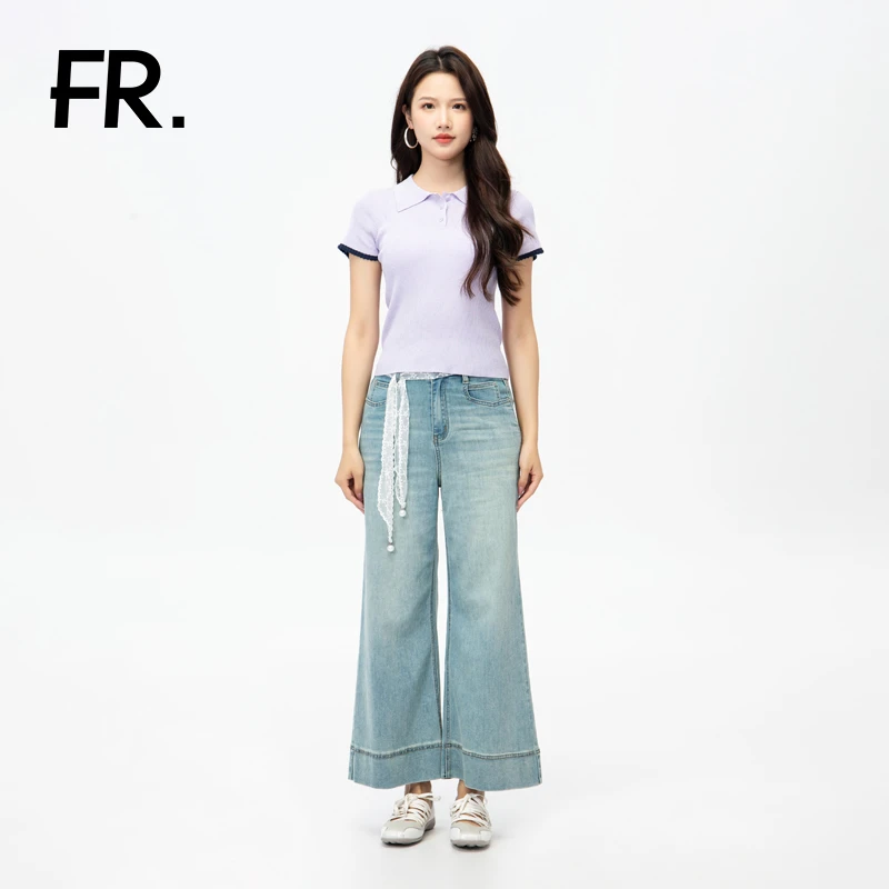 凡人优品女士夏季polo领针织T恤B038