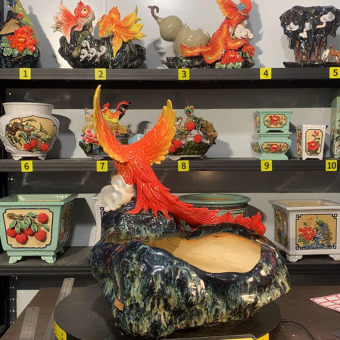 潮***高温烧制石湾盆花盆