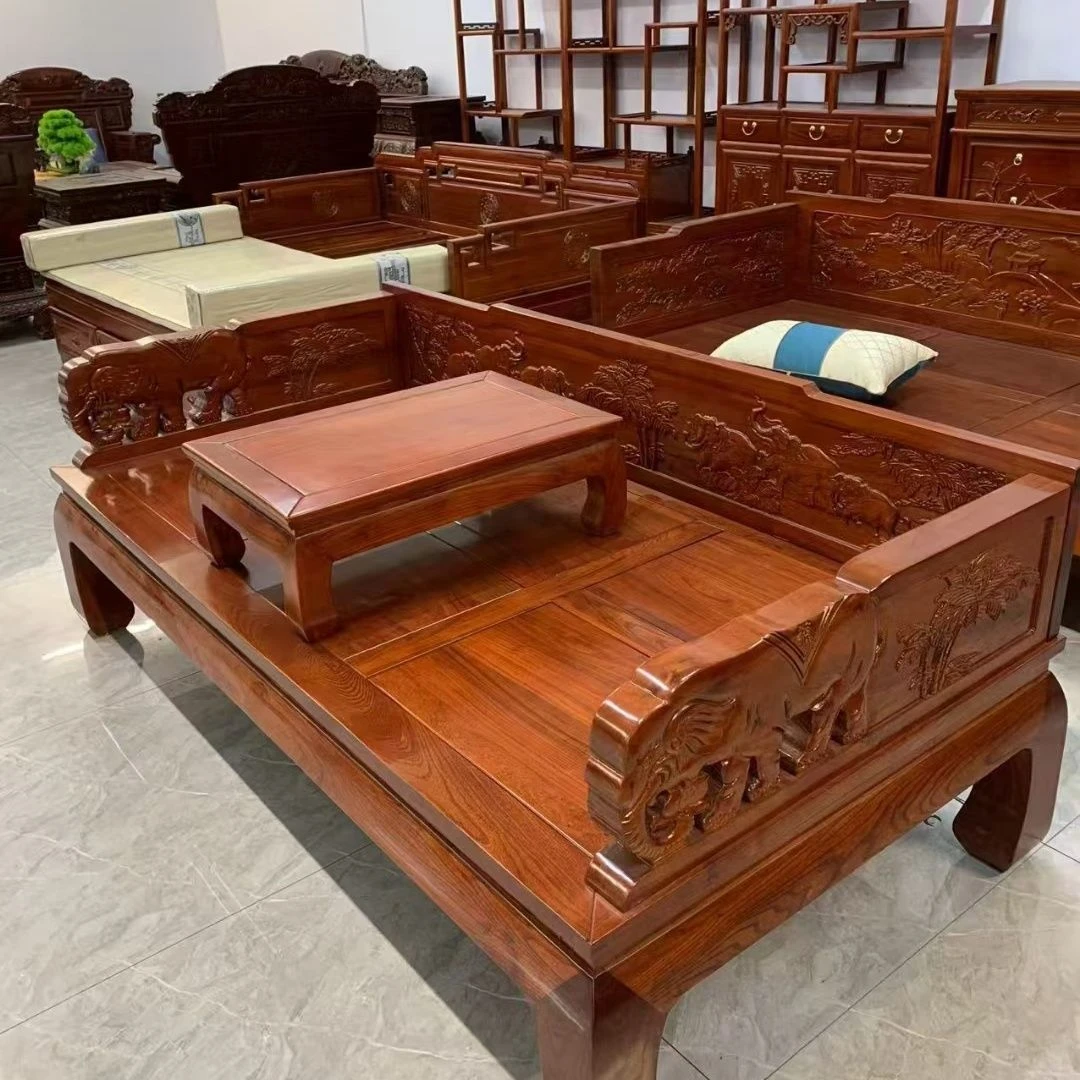 北方榆木大象罗汉床