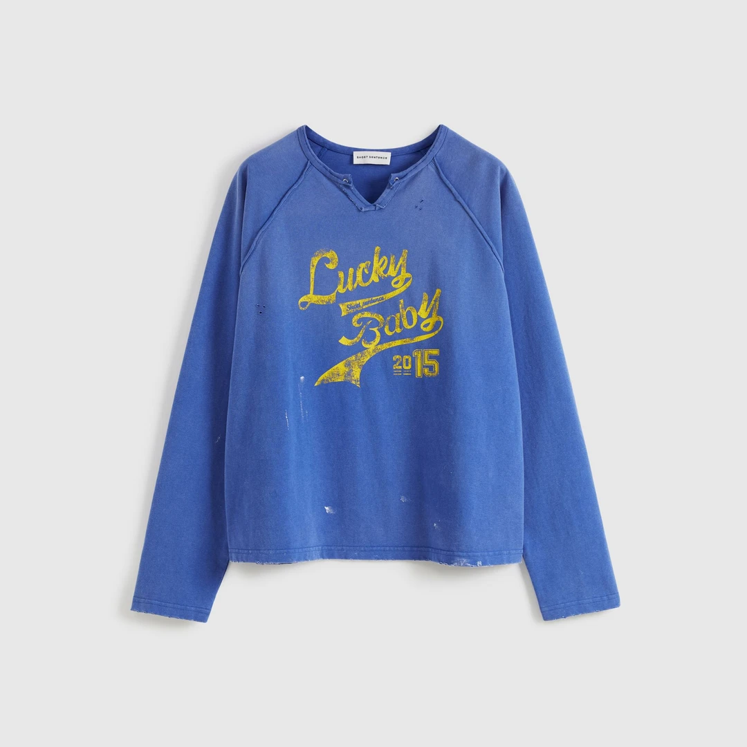 Short Sentence短句 项小七26早春设计师品牌复古印花插肩长袖T恤