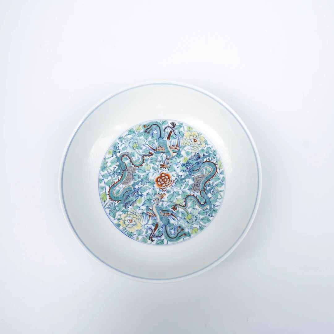 Lot026斗彩龙凤盘