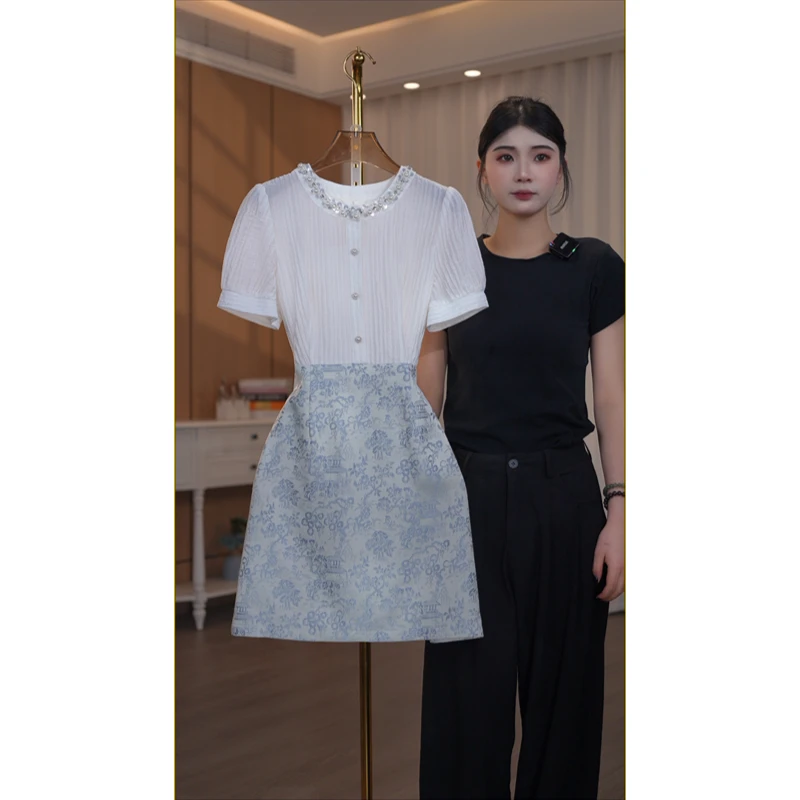 【现货 下午发】2016夏季2025新款气质收腰连衣裙