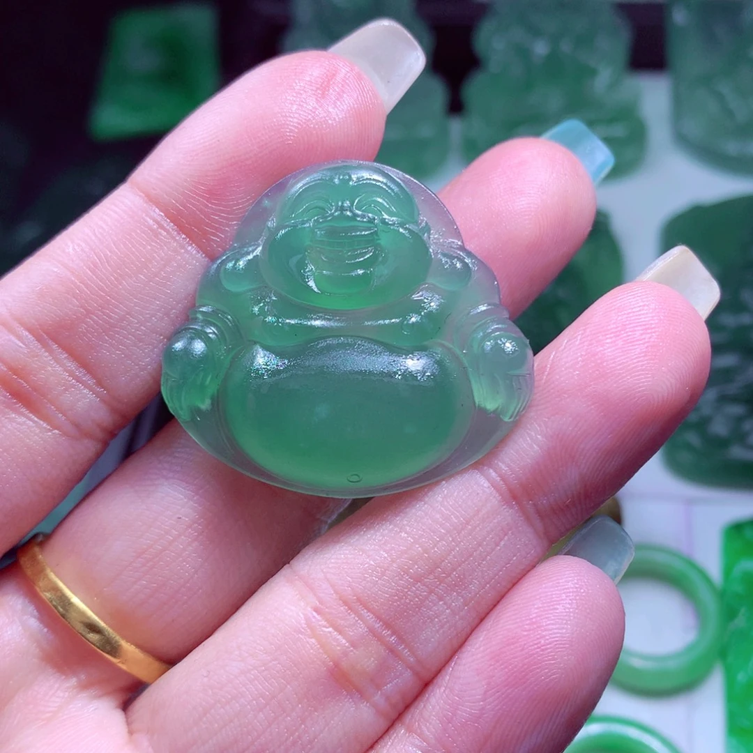 定制翡翠未镶嵌天然缅甸翡翠A货毛货挂件
