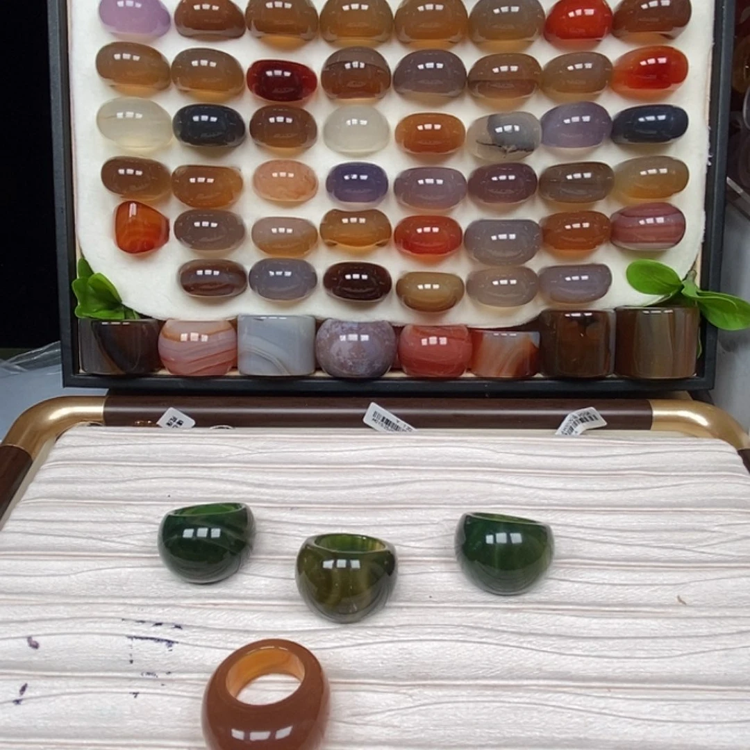 月***半玛瑙/玉髓合金戒指