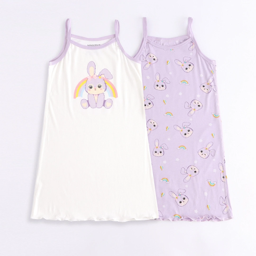 【妮妮珂珂】优可丝中大童少女风透气舒适女童睡裙裙子薄款女孩