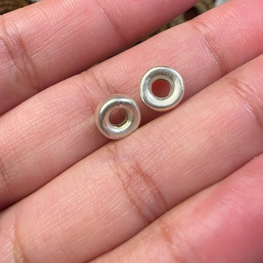 燃***头纯银7mm念珠配饰隔片