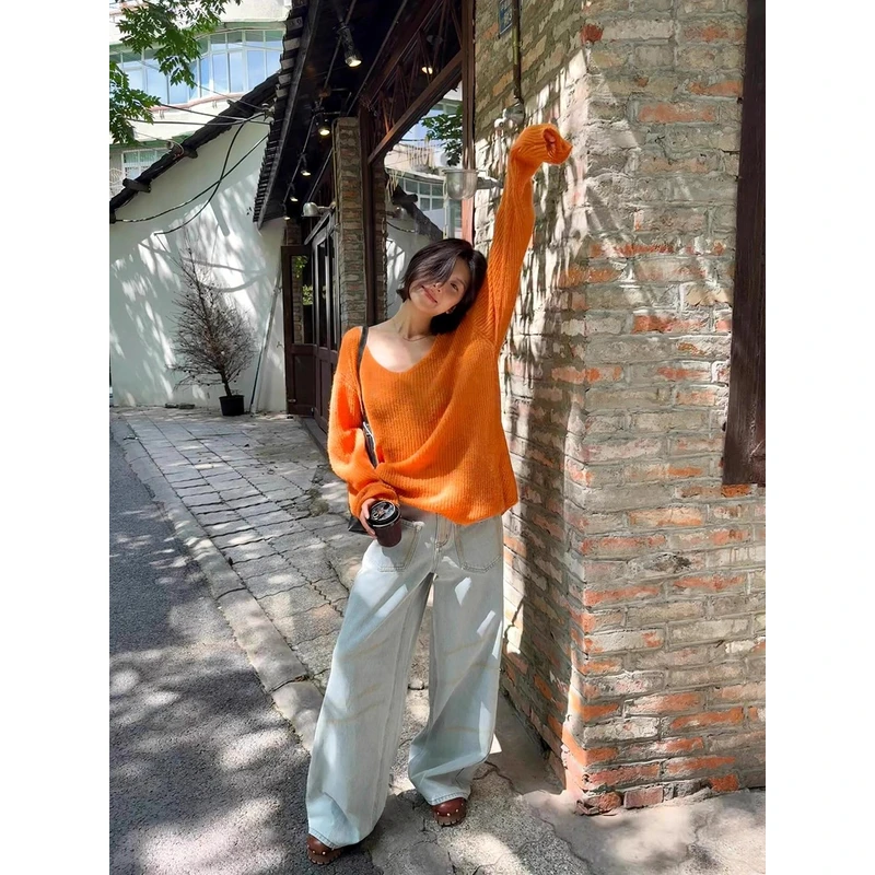 【清】NO退换ONEXH·IN choose u2025秋季前口袋泼墨工艺阔腿牛仔裤