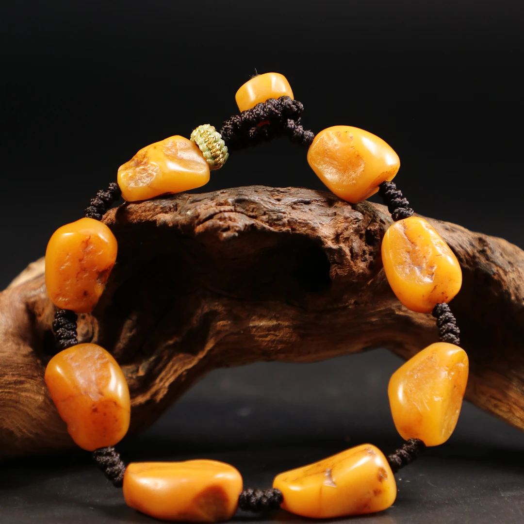 lot8825 田黄石原石手链/云南典藏