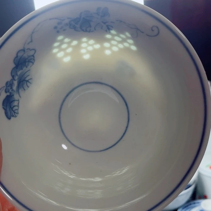 青花玲珑5寸饭碗葡萄