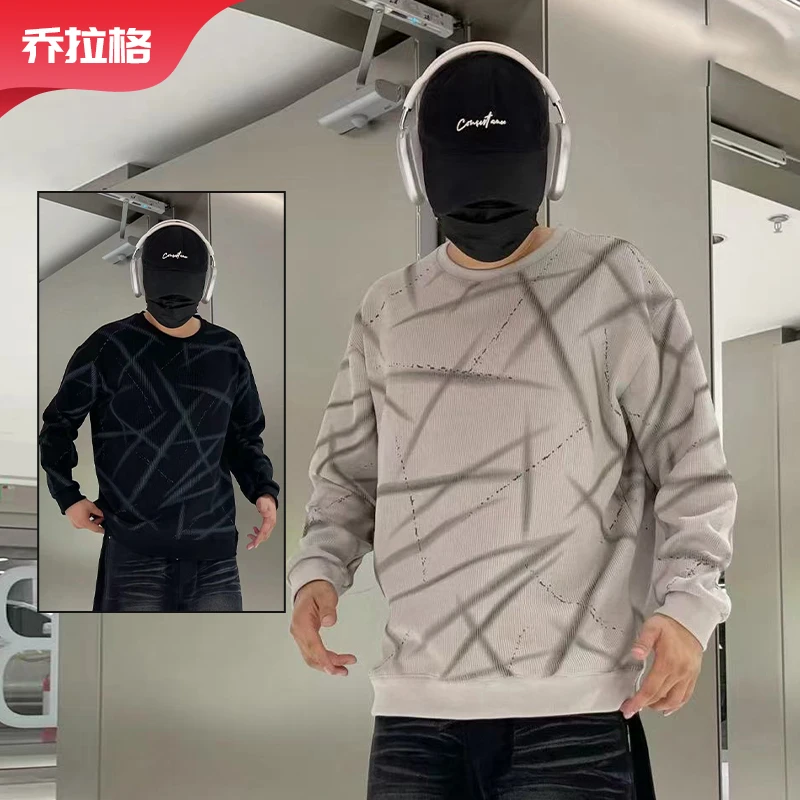 【圆领印花卫衣】乔拉格大码秋季新款宽松休闲运动百搭亲肤胖哥