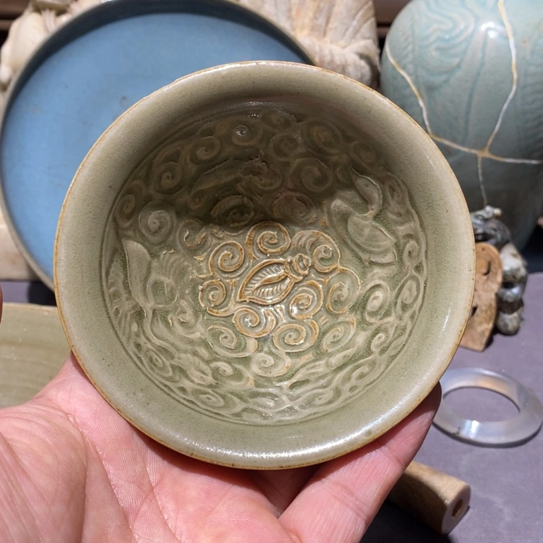 茶盏耀州窑印花茶盏全全品