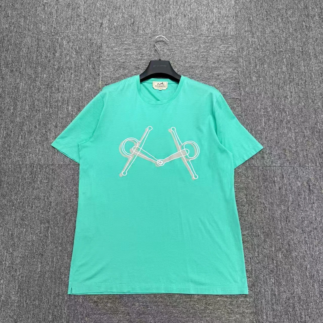 99新 Hermes/爱马仕 Hermes 刺绣logo短袖/L码/编码13594