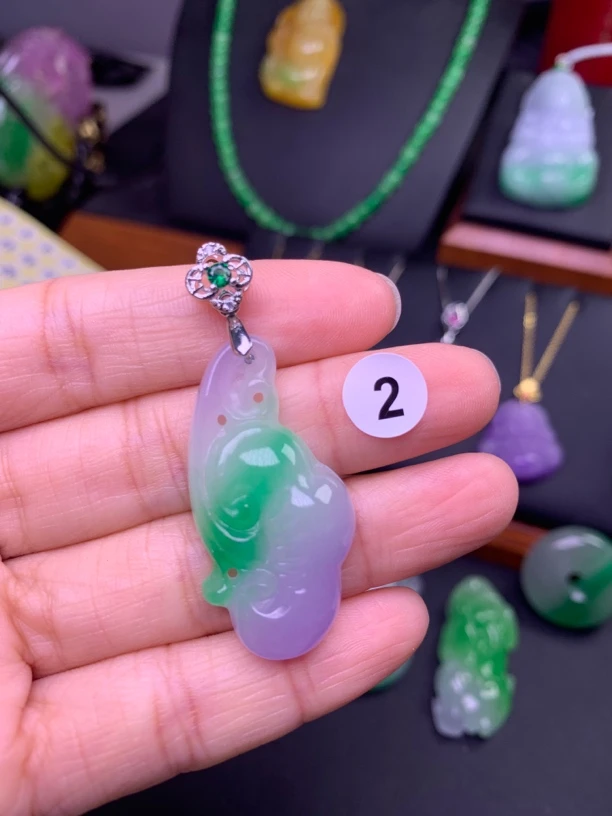 002翡翠如意吊坠项链