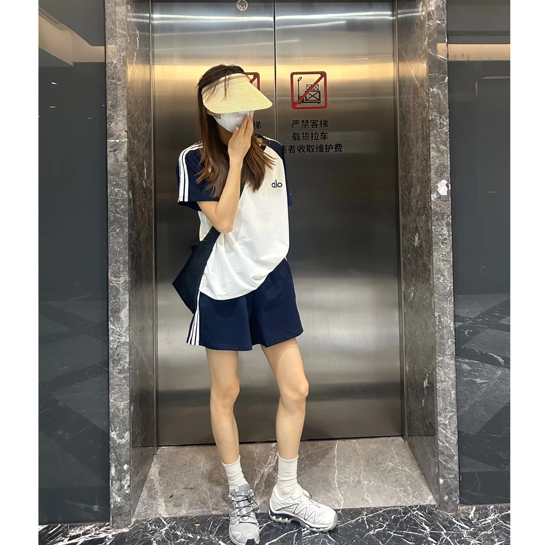 南南自制 三条杠 短袖t恤短裤套装