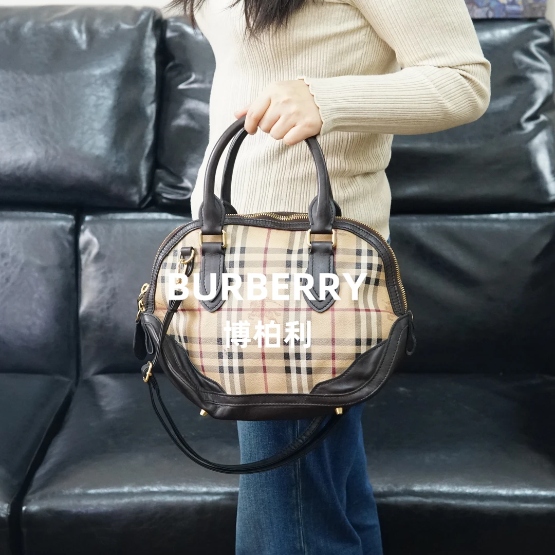 95新 BURBERRY/博柏利 巴宝莉/格纹单肩包/FYWJ12611045/1045