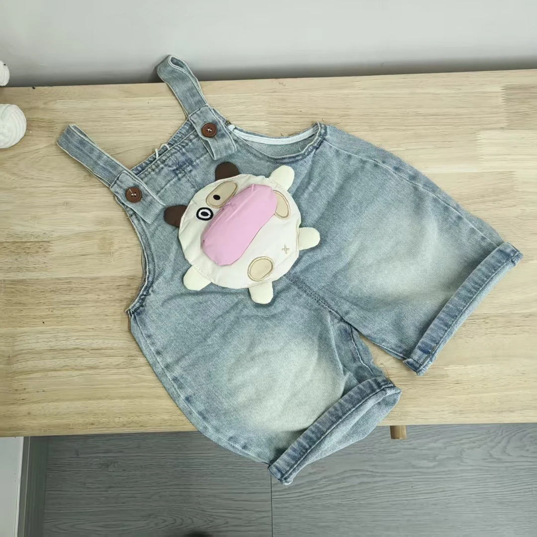 新款立体小牛背带牛仔短裤99A88