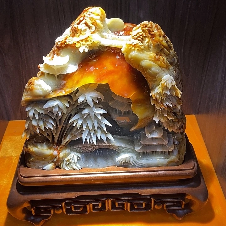 蛇纹石玉（覆膜）合金珠宝奇石