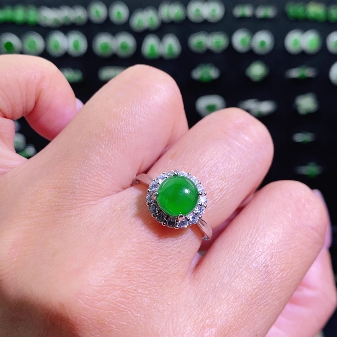 翡翠银S925镶嵌戒指多样性