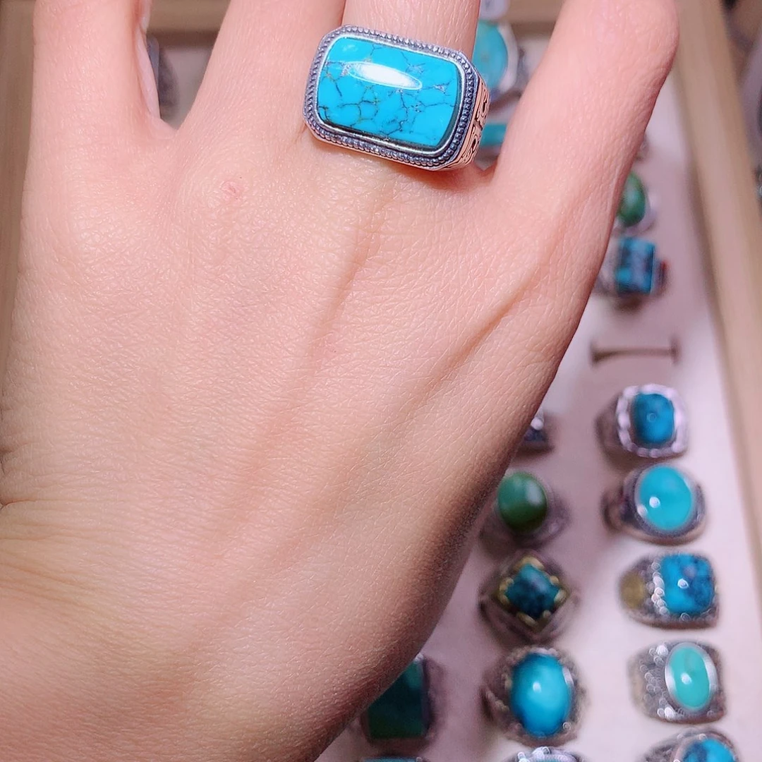 绿松石银S925镶嵌颈饰