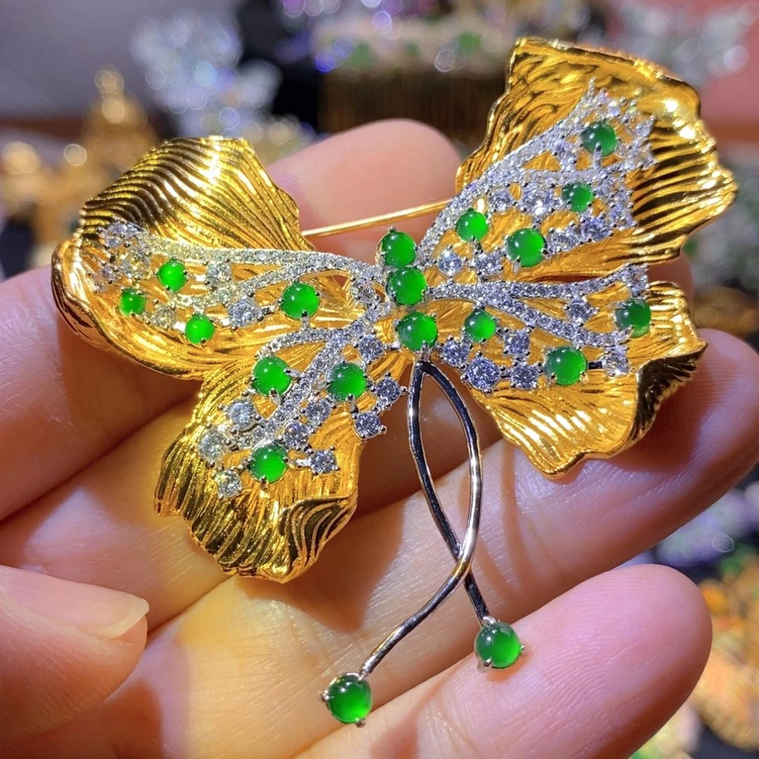 吊坠(不含链)银S925镶嵌翡翠