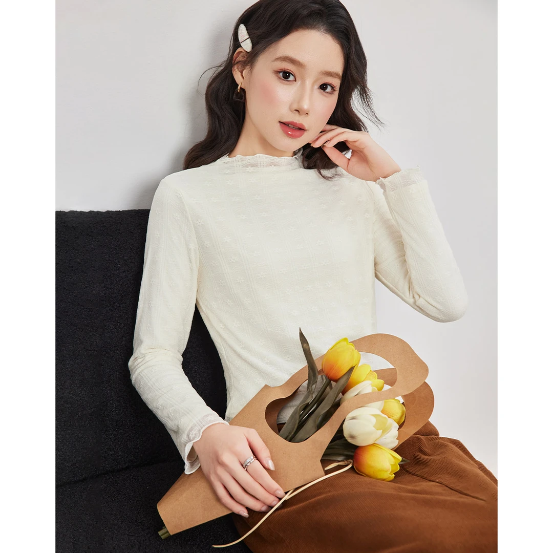 【主播同款内搭】IEF/爱依服2025秋冬新款温柔气质百搭蕾丝打底