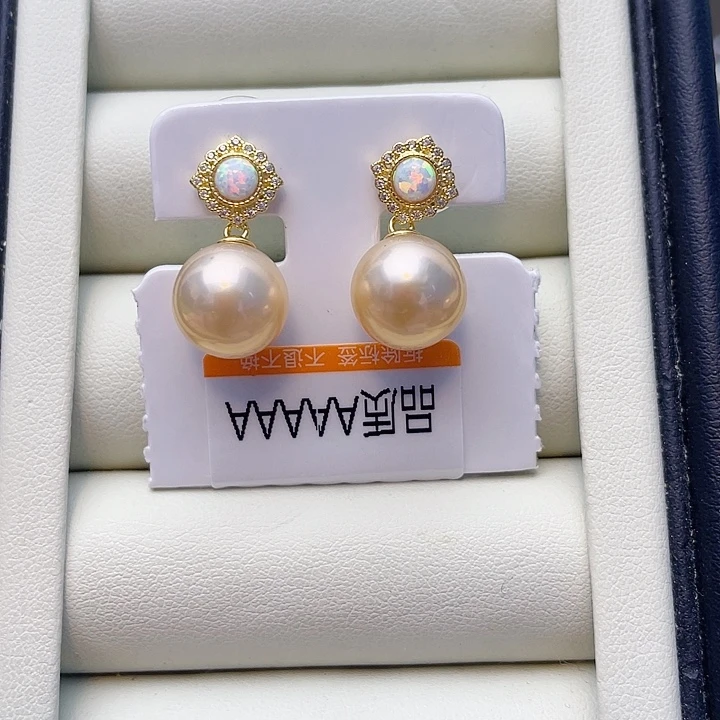 耳饰银S925镶嵌淡水珍珠w24