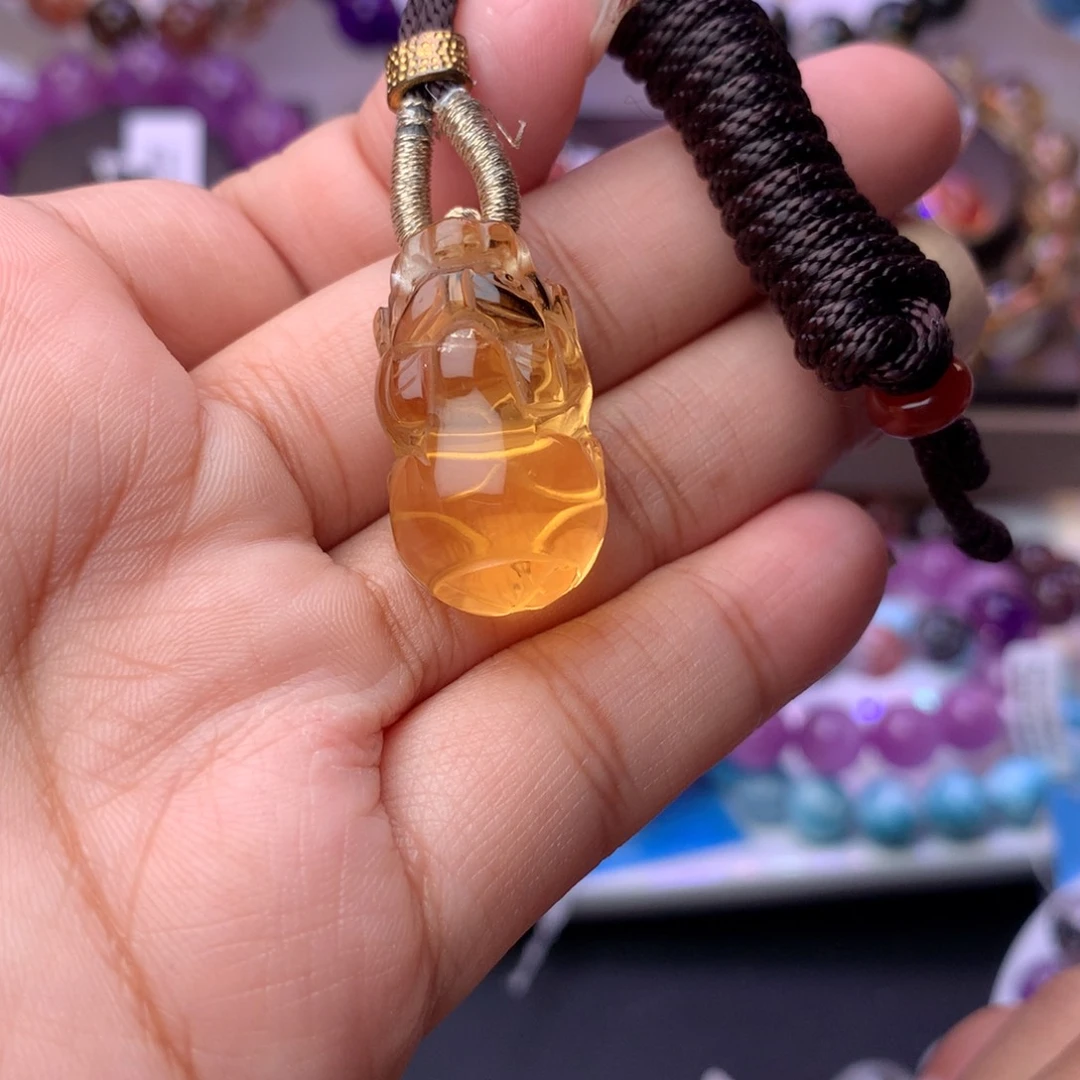 黄晶颈饰未镶嵌澈吊坠