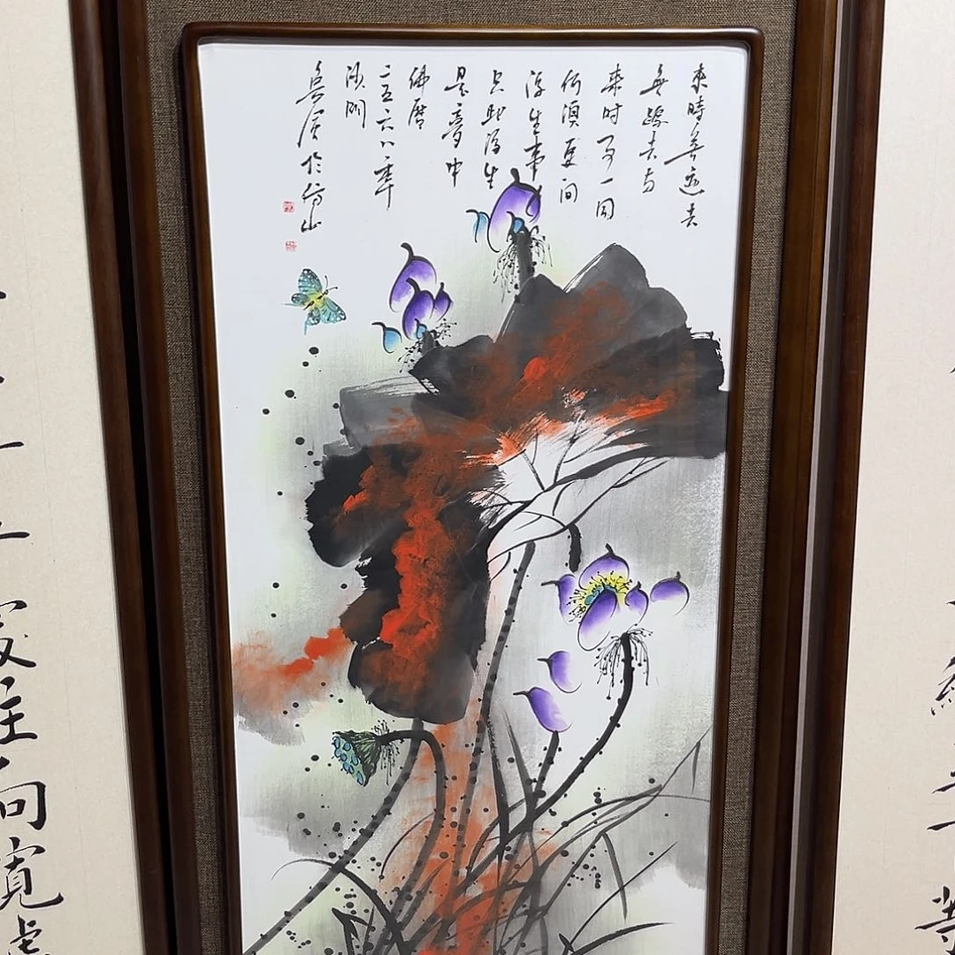 国画油*花亲笔手绘作品。