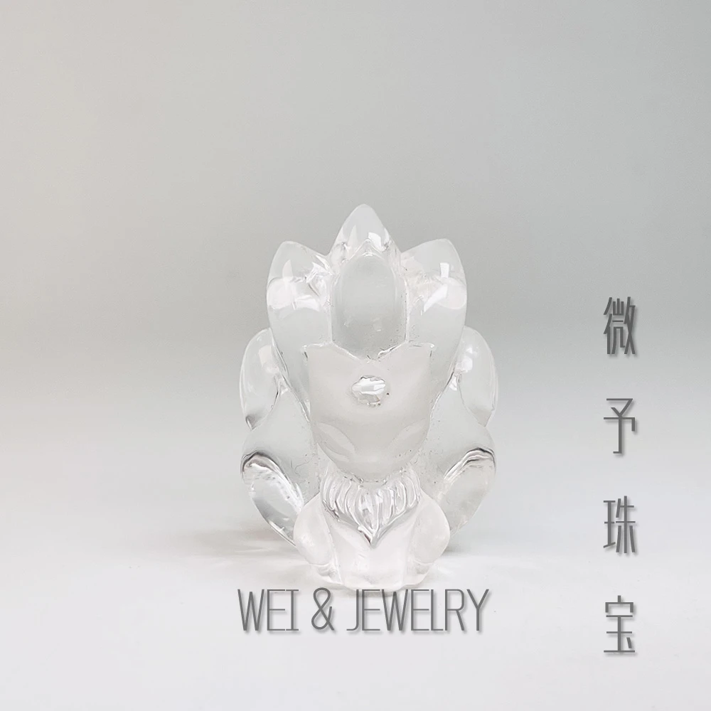 【微予珠宝】【-瑞兽灵狐凤九】天然水晶摆件多样性发其一