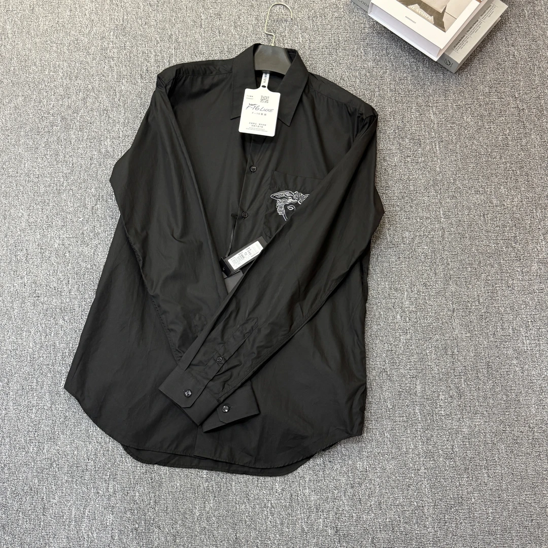 未使用 VERSACE/范思哲 黑色刺绣衬衫尺码41/F1600547
