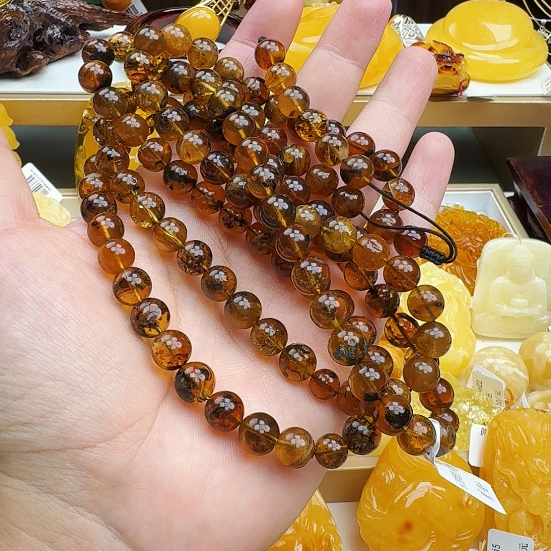 蜜蜡颈饰未镶嵌天然保真假一赔十