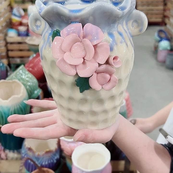 有孔.凑满10元发货多肉陶瓷花盆！