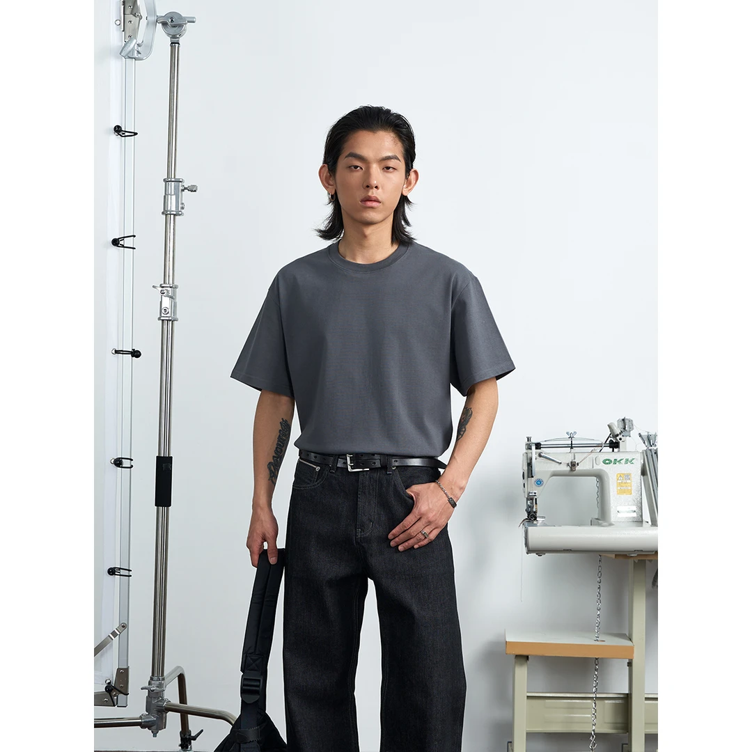 EMULOUS新款宽松oversive版型纯棉百搭休闲通勤街头短袖半袖T恤男