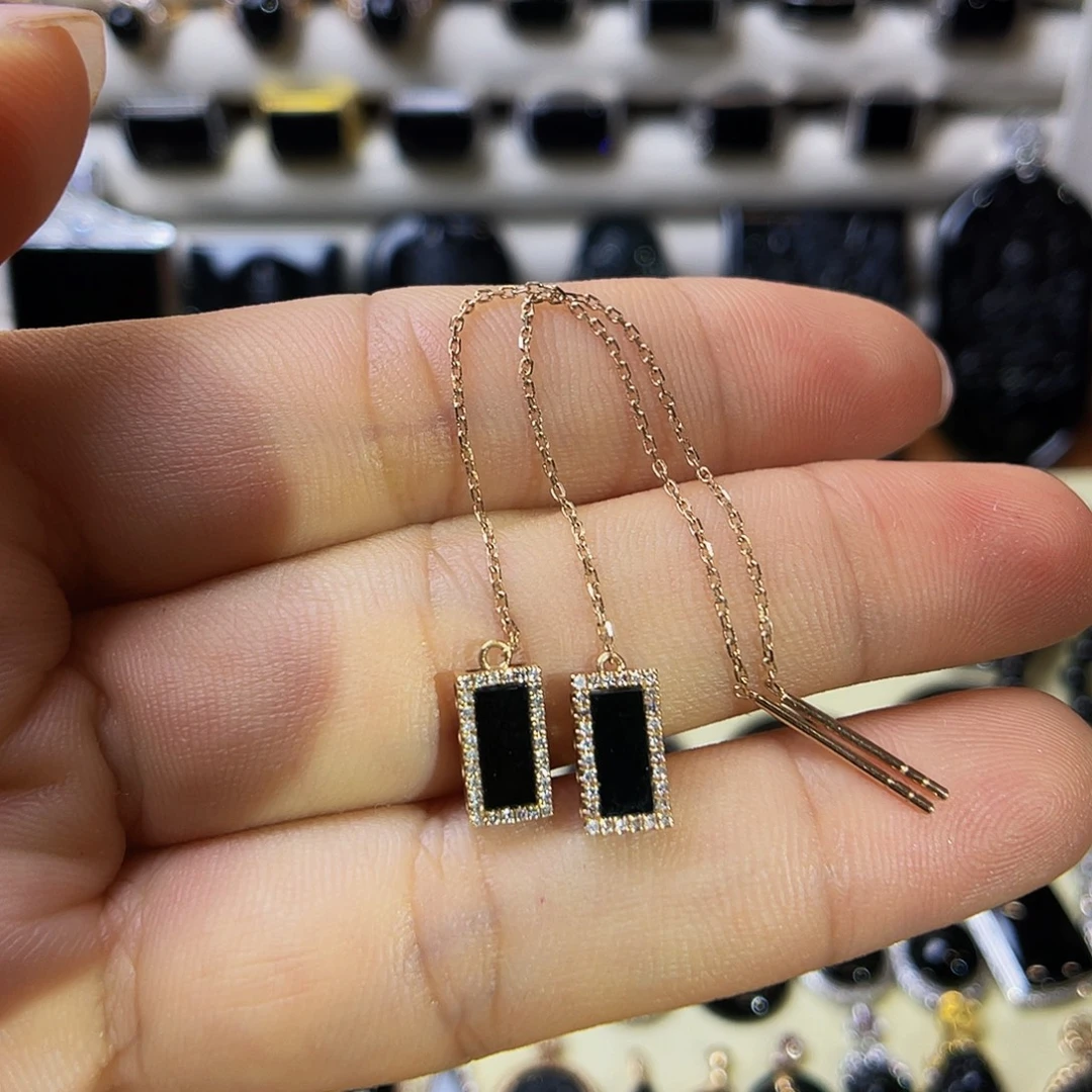 翡翠18K金镶嵌耳饰