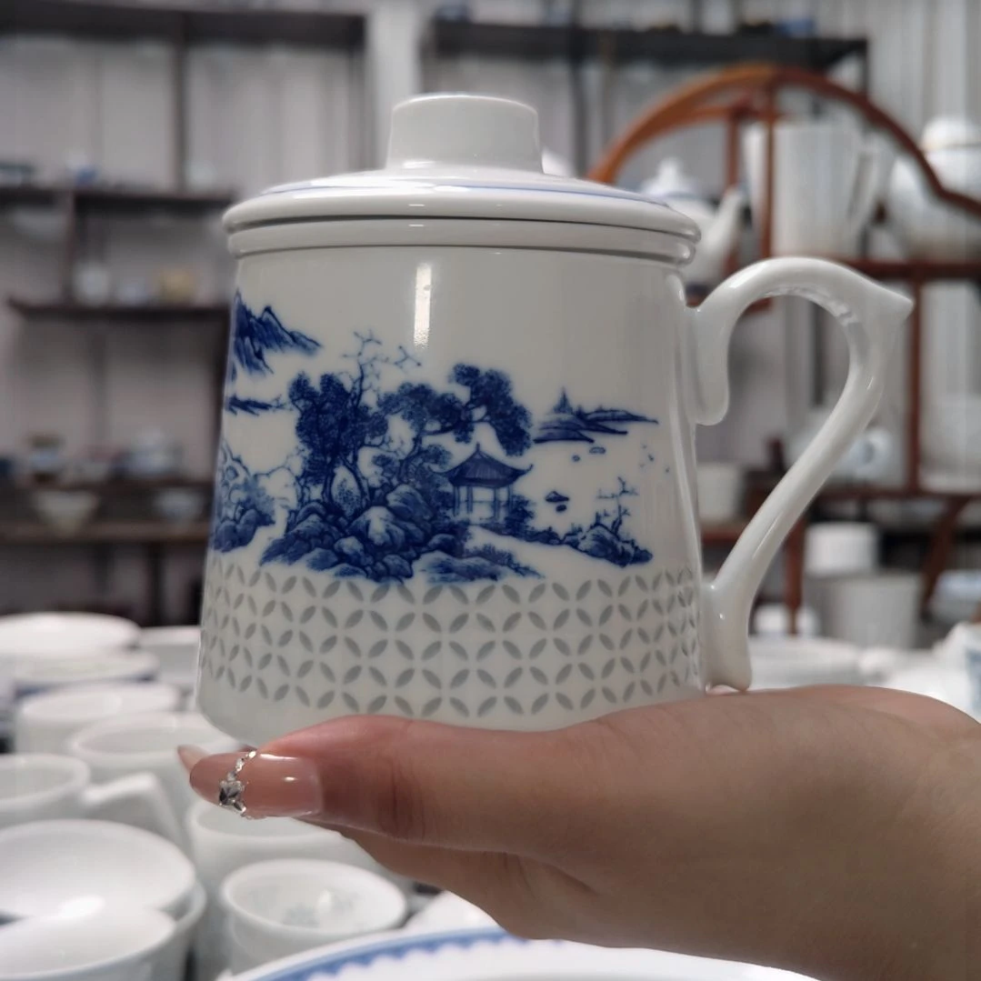 瓷江南韵茶漏杯三件套一套